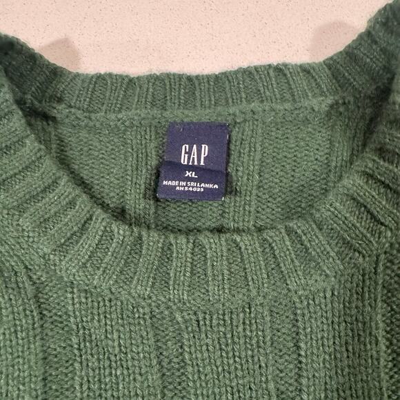 Gap Men's XL Forrest Green Sweater 100% Lambs Wool - Picture 2 of 4